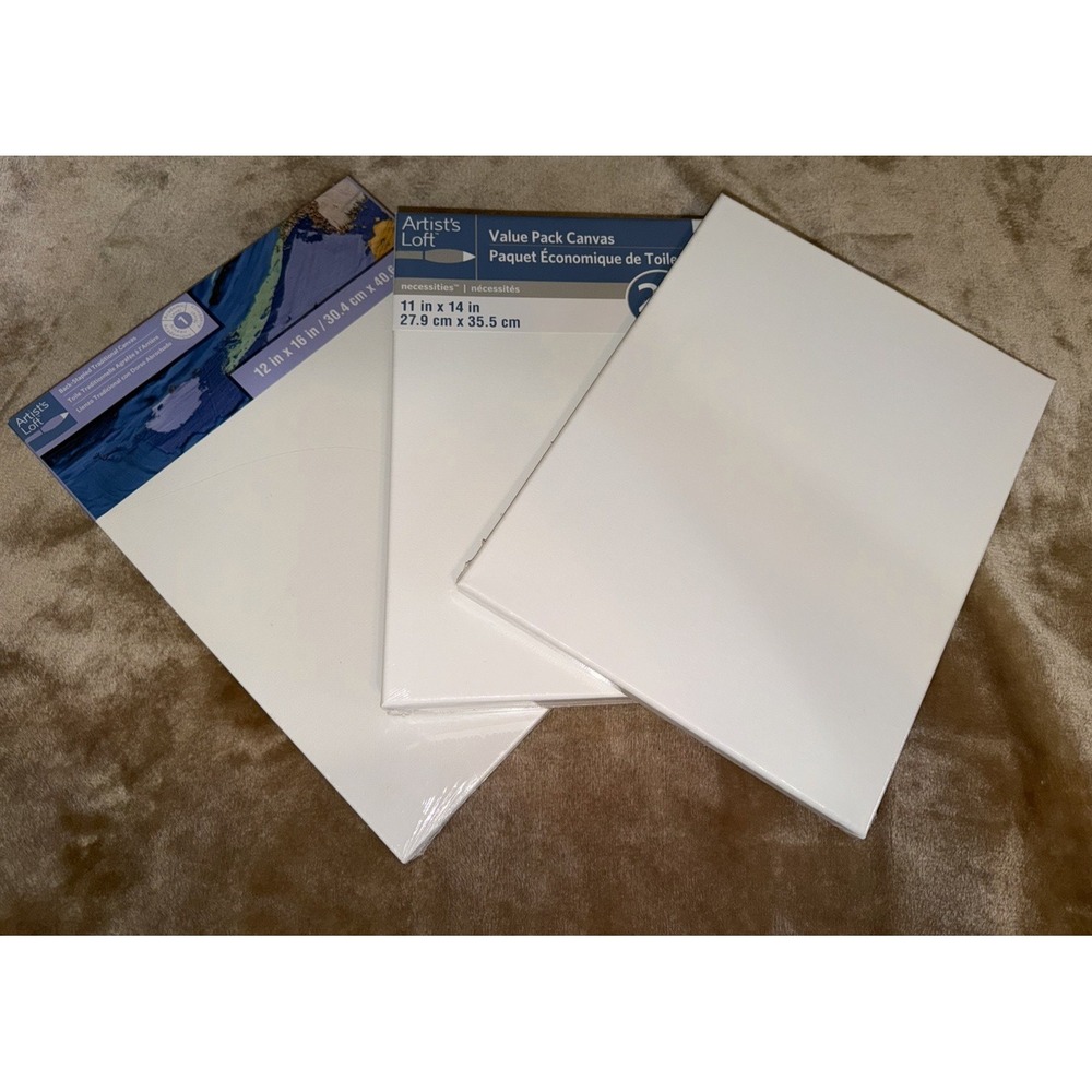New Artist Loft Canvas Lot 12x16 11x14 White Painting Oil Acrylic Archival